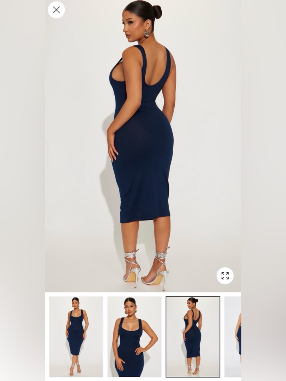 Fashion Nova Navy Blue Midi Dress